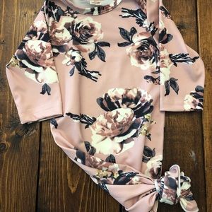 Knotted Gown / Newborn Gown / Floral Girls